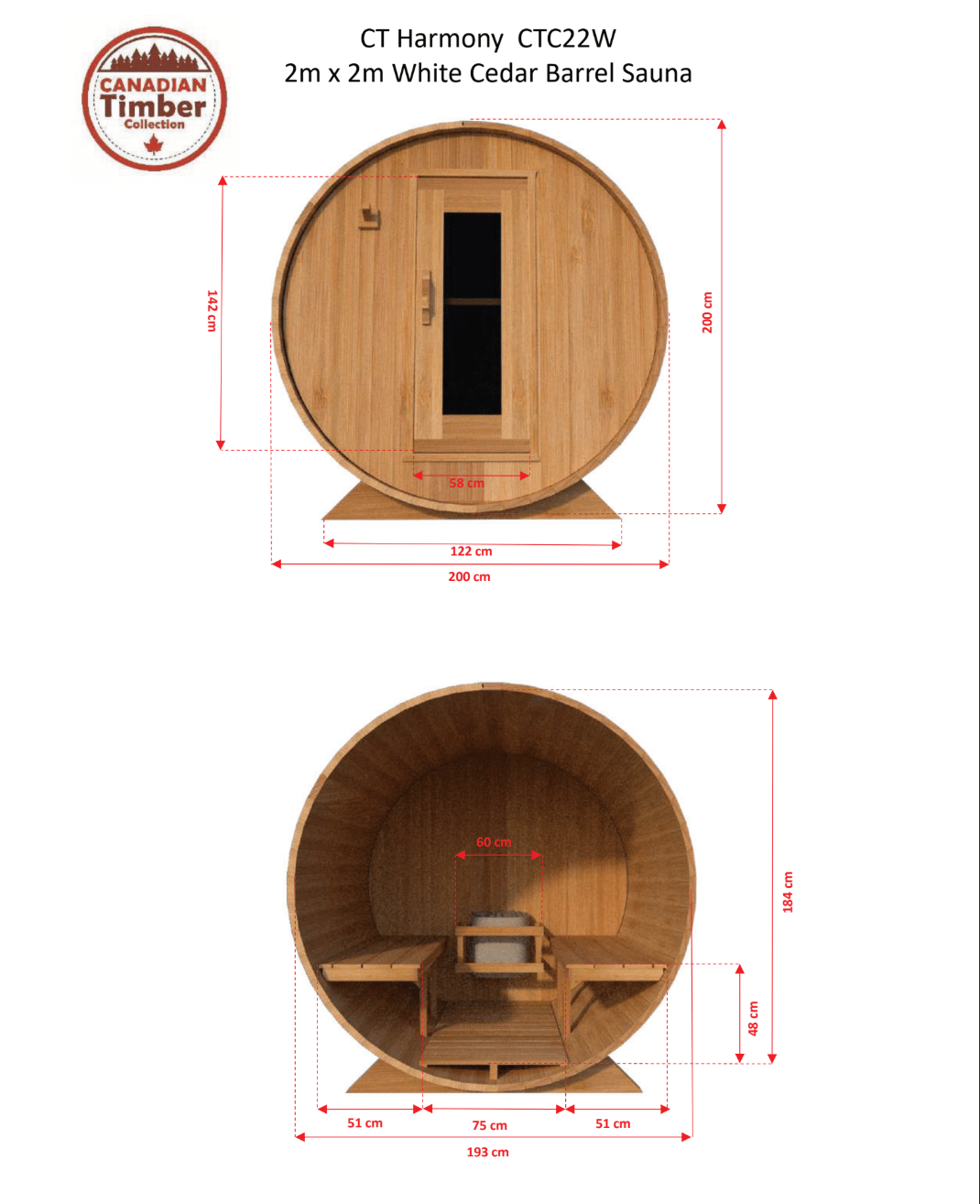 Canadian Timber Harmony Sauna